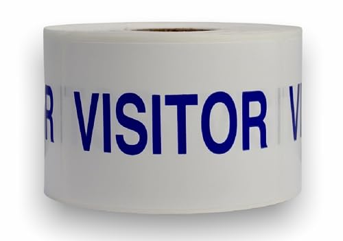 Blue Visitor (only Text) Stickers 2x3-inch Name Tag Visiting Identification Self Adhesive Labels 1 Roll of 500