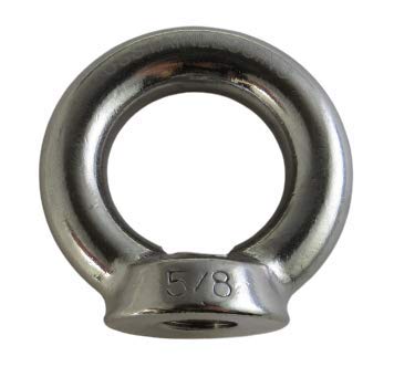 Image of US STAINLESS Stainless Steel 316 Lifting Eye Nut 5 /8 inch UNC Heavy Duty Marine Grade Pitch of 11