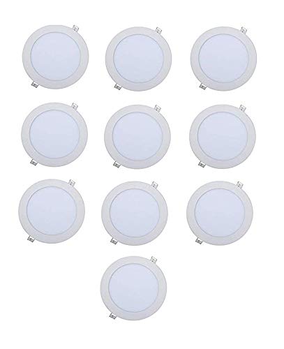 15W Round LED Panel Light (White, Pack of 10) with 2 Year Warranty