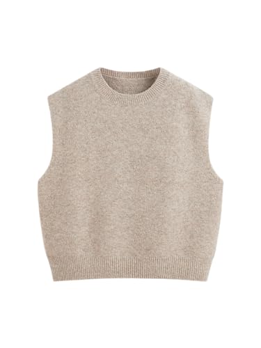 CIDER Women's Knit Sweater Vest Loose Fit Sleeveless Round Neck Oversized Pullover Sweater