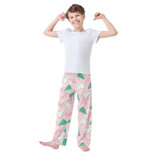 Boys' Pants Christmas Tree Candy Cane Long Bottoms Jogger Pants Elastic Waist Trousers with Pockets S-XL2