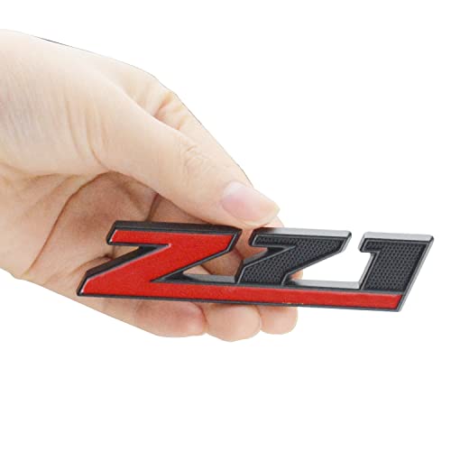 Image of 1 Pcs Grille Z71 Emblem Badge Compatible for GMC Chevy Silverado 1500 2500HD Sierra Tahoe Suburban 3D (Red Black)