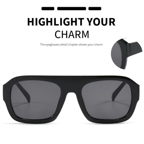Classic Rectangular Large Frame Sunglasses for Women Fashion Retro Men3