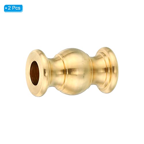 PATIKIL 20.5x36mm Solid Brass Lamp Finial, 2 Pack Gold Decorative Lamp Pipe Coupling - Image 3
