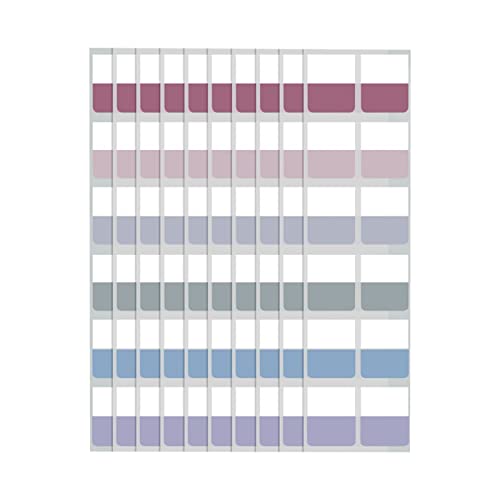 WIICOYK フィルム 付箋 レトロ インデックス 見出し 透明スリム 書ける 強粘着 キレイに剥がせ マルチカラー 6色 10パッド入り サイズ L-60/M-120/S-240枚 事務用品 (レトロ-M)