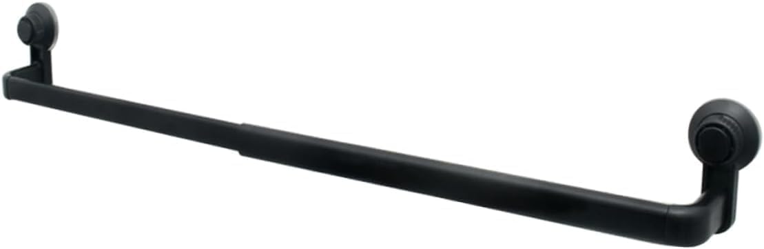 Modern Wall Mounted Towel Rack - Removable Bathroom & Kitchen Accessory, Stylish & Economical Home Decor for En Suite Toilet & Spa Black 52X10cm