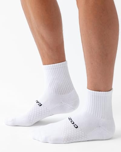 Cozy Earth Essential Quarter Socks for Women and Men – Soft Mercerized Cotton Crew Socks 2-Pack Set – Heel & Arch Support3