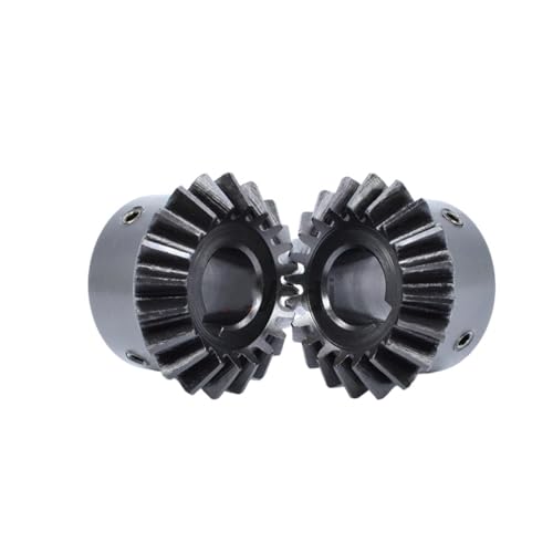 Bevel Gear Pinion Hardware Mechanical 2pcs Bevel Gear 1M 20Teeth 45#Steel Inner Hole 5/6/8/10mm Gear 90 Degrees Meshing Angle Steel Gears Screw Hole M5(10mm)