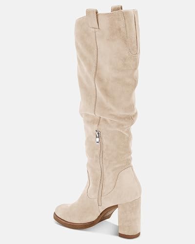 Juliet Holy Women's Knee High Boots Chunky Block Heel Wide Calf Round Toe Side Zipper Fashion Dress Boot4