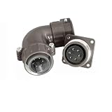 Elecbee P Series Aviation Connectors P28 6 Pin Right Angled Male and Female Flange Type Set P28J11S+P28K11A