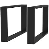 HOMCOM Set 2 Gambe da Tavolo Rettangolari in Acciaio 70x8x41 cm Nero