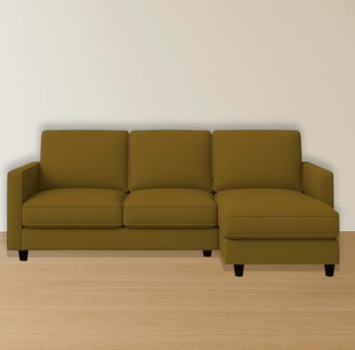 Image of The MM Furniture store Premium Fabric Sofa - Dirty Gold (4 Seater - RHS)