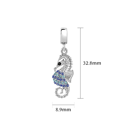Ocean Blue Seahorse Charm Compatible with Pandora Bracelets Sea Fish Animal Daughter Sister Granddaughter Ocean Lover3