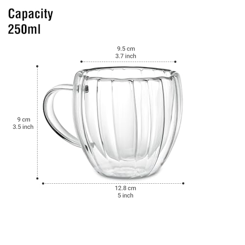 Image of Treo by Milton Orbit High Borosilicate Glass Tea & Coffee Mug Set of 1, 250 ml I Micro Wave & Refrigerator Safe I Reduced Condensation I Food Safe I Premium Gifts for Woman, Man