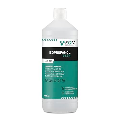 EQM – ECO-301 – Isopropyl Alcohol 99,9% Pure – Isopropanol 1L – Cleaning of electronic components, lenses and screens – Household cleaning – 3D Printing