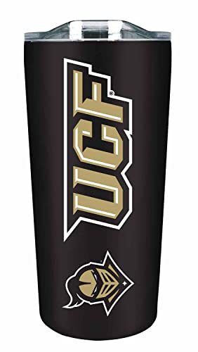Campus Colors NCAA Stainless Steel Tumbler perfect for Gameday - 18 oz - Double Walled - Keeps Drinks Perfectly Insulated (Central Florida Knights - Black)