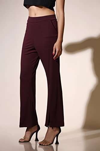 Image of Leriya Fashion Women's Western Trouser Pant | Solid Stretchy Lycra Tapered Trousers with 2 Front Pockets | Regular Fit Trouser for Professionals | Casual | Wear for Ladies