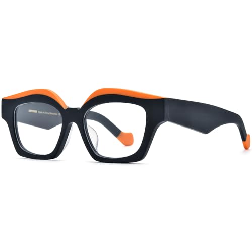 Image of HEPIDEM Multicolor Acetate Glasses Frame Women Oversize Vintage Round Eyeglasses Optical Spectacles 9271