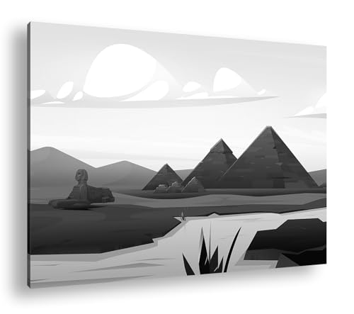 Toile pyramides égyptiennes XXL pour illuminer la déco de votre salon