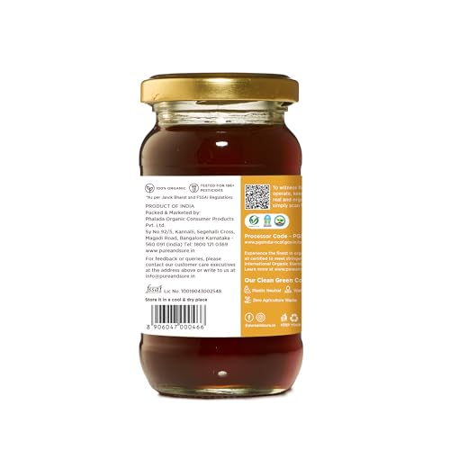 Image of Pure & Sure Organic Honey 250G | 100% Raw & Natural | Organic Certified | Unprocessed & Non-Pasteurized | Rich in Anti-Oxidents & Amino Acids | No Sugar, No Adulterated