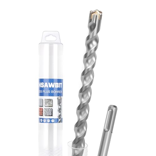 Foret à béton SDS Plus 20 x 1000 mm, avec 4 taillants, foret professionnel pour perforateur dans le béton, la maçonnerie, la pierre, la brique, idéal pour...