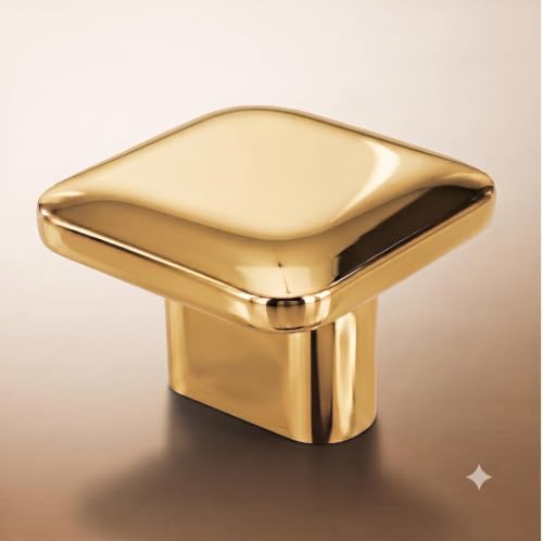 Image of JAGGER JAG401 Drawer Knobs for Home & Office - Durable and Elegant Stainless Steel Door Knob for Cabinets, Cupboards & Dressers (2, Gold (Square))