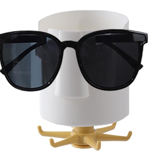 Luieonm Supporto da parete senza punzonatura, con ganci girevoli a 360 gradi, organizer per occhiali, per chiavi, cuffie, penne, occhiali da sole, camera da letto, studio, sala da pranzo, sala da