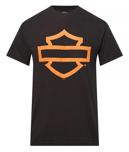 Harley-Davidson Men's Open Bar & Shield On Black Short Sleeve Crew-Neck T-Shirt