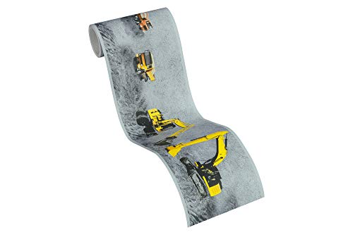 A.S. Création Kids Wallpaper Border Little Stars Non-Woven Wallpaper 5.00 m x 0.13 m Yellow Black Grey Made in Germany by Livingwalls 358711 35871-1