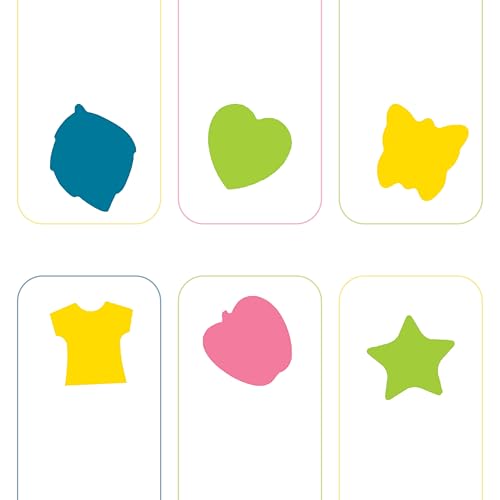 Image of Cubic Shaped Sticky Notes - Set of 6 Fun Designs (Star, Heart, T-Shirt, Butterfly, Fruit, Leaf) - 6.5 to 7cm - Multi-Color Sticky Note Pads for School, Office, Craft & Gifting