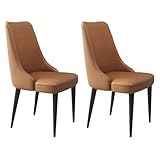 2er-Set gepolsterte Esszimmerstühle aus Leder mit Latexkissen und stabilen Eisenbeinen, moderne...