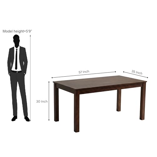 Image of SONA ART & CRAFTS Poster Sheesham Wood Dining Table Set 6 Seater Dinner Dinning Table with 4 Cushion Chair with 1 Bench for Dining Furniture for Living Room Home Hotel Office (Walnut)