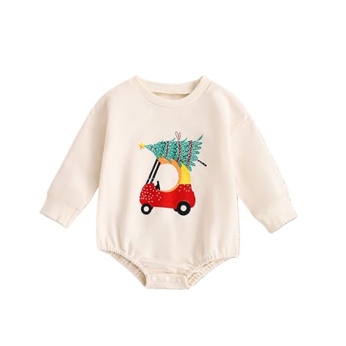 Baby Girl Boy Christmas Outfit Long Sleeve Romper Shirt Crew Neck Bodysuit Newborn Fall Winter Clothes