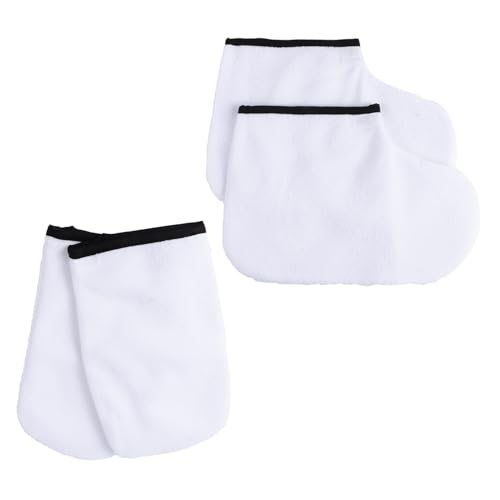 FRCOLOR Polyester Flannel Spa Waxing Kit Roll Wax Gloves Booties for Home Care