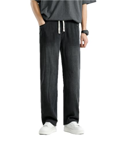 Jeans Pants Trouser Denim Lyocell Tencel Men's Summer Thin Straight Loose Ice Silk Wide Leg Casual