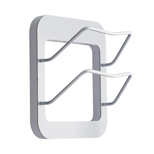 Soporte adhesivo para tapa, organizador de ollas sin taladrar con soporte resistente, estante de cocina para tapas y tablas, soporte de pared compacto con función antideslizante, soporte de