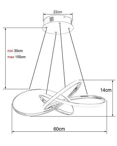 Lampe à suspension LED à intensité variable avec télécommande pour table à manger - 6