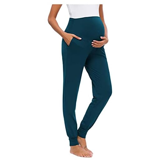 Chaconak Pantalons de Jogging Décontractés Camouflage pour Femmes de Maternité Pantalons de Détente Femme Enceinte Taille Haute élastique élégant Legging de Grossesse Sport Yoga Fitness