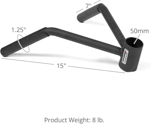 Image of Titan T Bar Row Attachment Landmine Handle, Barbell Attachment for Full Body Workout, Home Gym, 50mm, Black