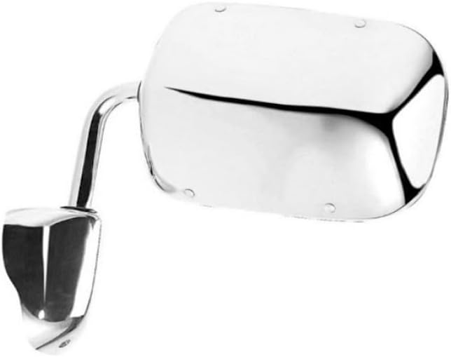 KarParts360 For Dodge B150/B250/B350 1990 1991 1992 1993 Door Mirror Driver OR Passenger Side | Single Piece | Chrome | Full Size Van | Flat | Manual | Foldaway | Non-Heated | For CH1320119 | 4216039