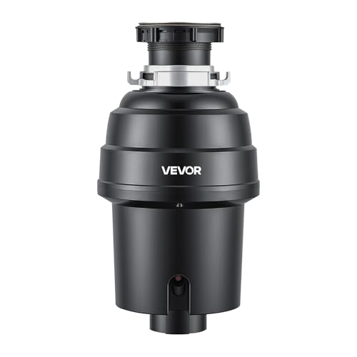 VEVOR Food Waste Garbage Disposal 1HP 3500RPM DC Motor Continuous Feed Kitchen Sink Garbage Disposer EZ Connect Food Waste Grinding System with Sound Reduction & Power Cord for Kitchens