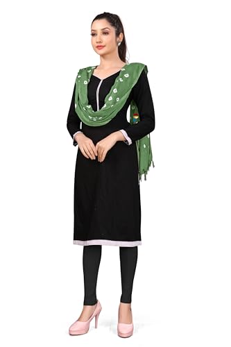 Image of Women Cotton Hand Printed Bandhani Design Dupatta | Ethnic Tie Die Print Dupatta (LENGTH 2.10M)