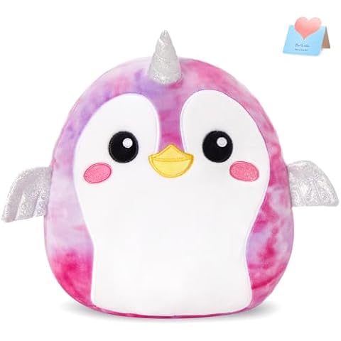 CozyWorld Penguin Plush Stuffed Animals Plushie Original Cute Soft Cuddle Pillow for Boys and Girls, 12" Cover