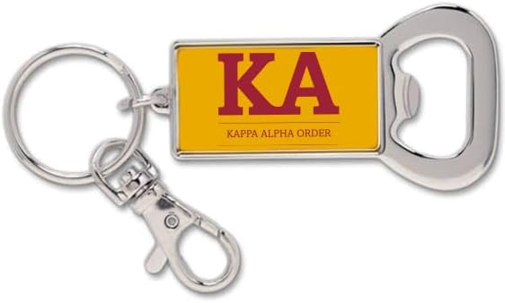 Sorority Shop Kappa Alpha Fraternity Keychain - Flat Bottle Opener with Greek Letters and Fraternity Name in Official Colors, Kappa Alpha Order Keyring