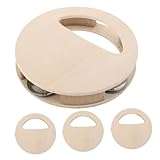 TOYANDONA 4 Stück Teiliges Diy Holz Klangspielzeug für Naturbelassene Holz Rassel Trommel Unbemalt...