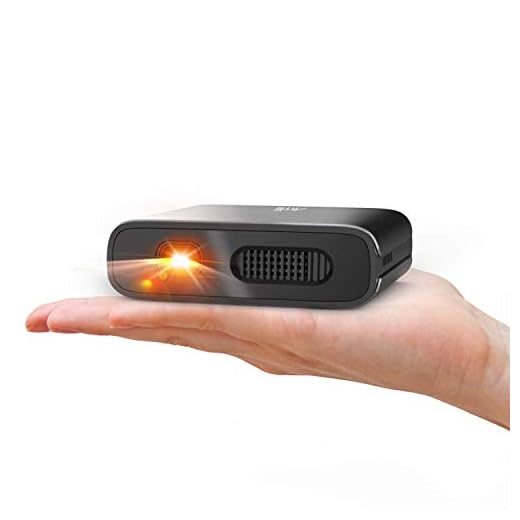 Mini Projector - Artlii Mana Portable DLP Projector with 5200mAh Built-in Battery for Travel, Support 1080P WIFI 3D and Auto Keystone Correction, WIFI Projector for iPhone and Phone