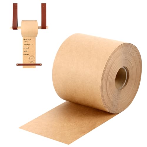 (Solo rollo de papel) Rollo de papel kraft de 3 pulgadas para soporte montado en la pared, dispensador de rollos de lista de comestibles, cortador de rollos de papel, tablero de notas, soporte de (Solo rollo de papel) Rollo de papel kraft de 3 pulgadas para soporte montado en la pared, dispensador de rollos de lista de comestibles, cortador de rollos de papel, tablero de notas, soporte de