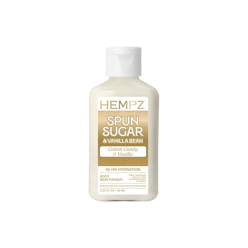 Hempz Cotton Candy Scented Body Lotion Spun Sugar & Vanilla Bean Hydrating Moisturizer for Dry Skin Body & Hands Self Care Routine Must Have 2.25 Fl Oz.