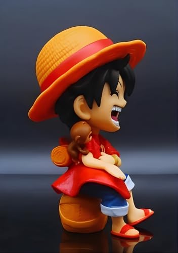 Image of Premium Action Figures Collectible for Office Desk, Study Table, Car Dashboard, Decoration for Anime Lovers, Fans, Kids, Collectors (Luffy Laughing 12cm)