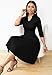 Nmoder Casual Dresses for Women Semi Formal Fit and Flare 3/4 Sleeve A-line Church Work Dress with Pockets Black New XL